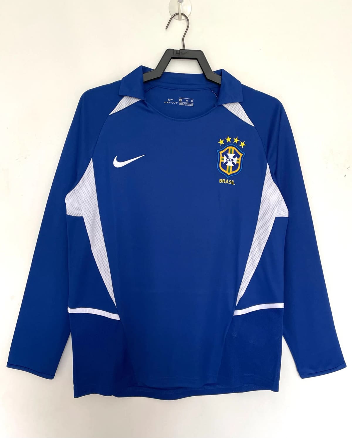 2002 Brazil Away Long-Sleeve Retro Jersey