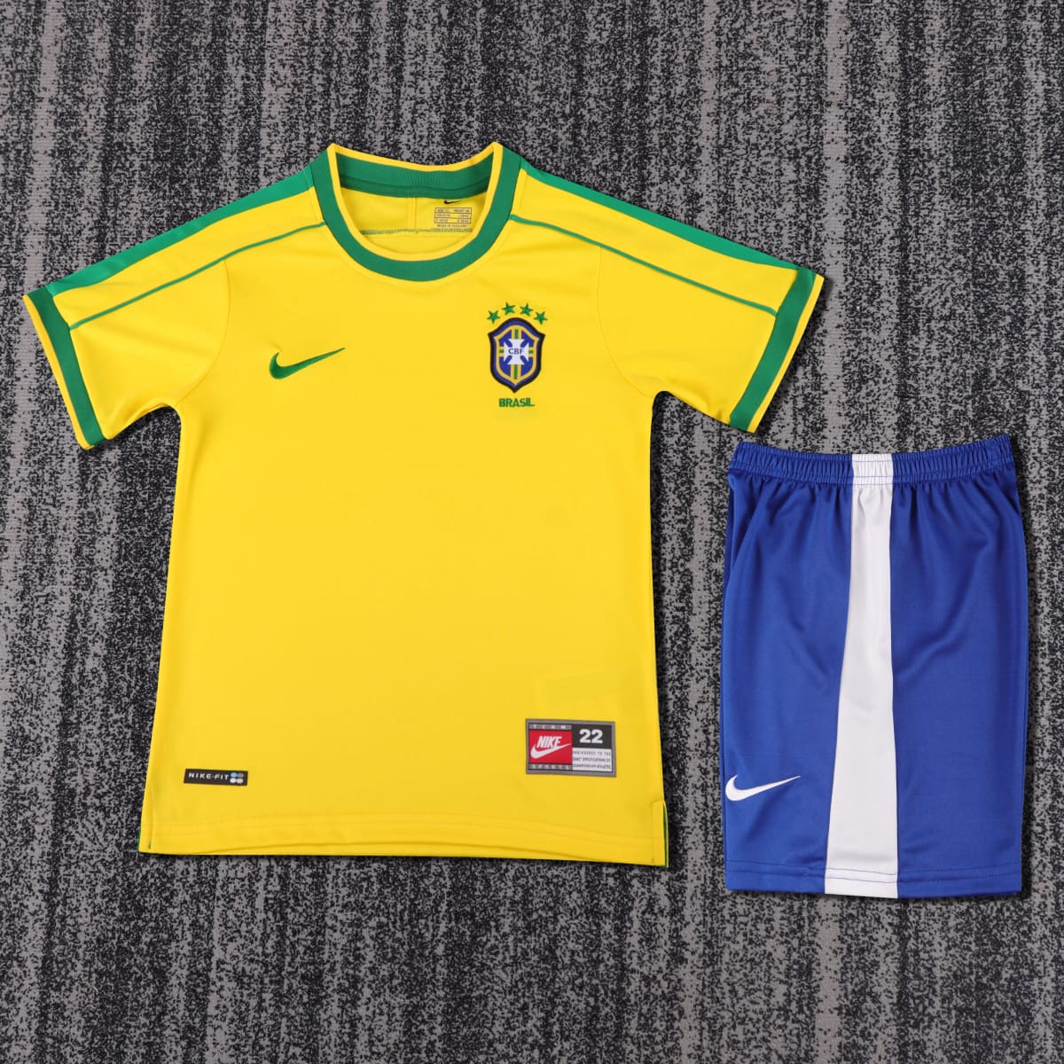1998 Brazil Home Retro Jersey - Kids'