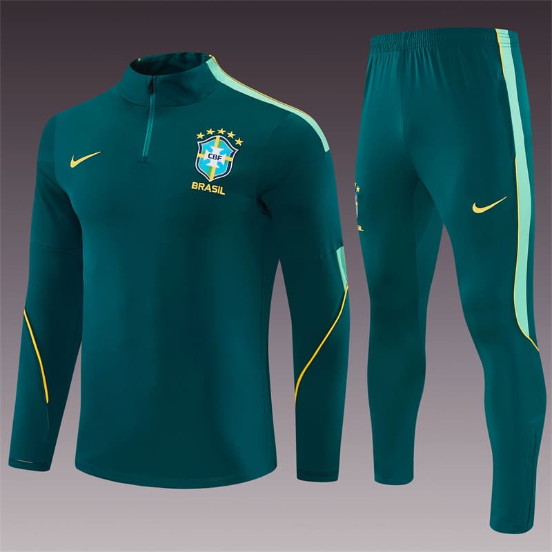2026-27 Brazil Dark Green Half-Zip Training Jersey