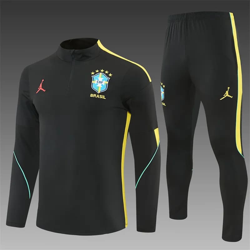 2026-27 Brazil Black Half-Zip Training Jersey