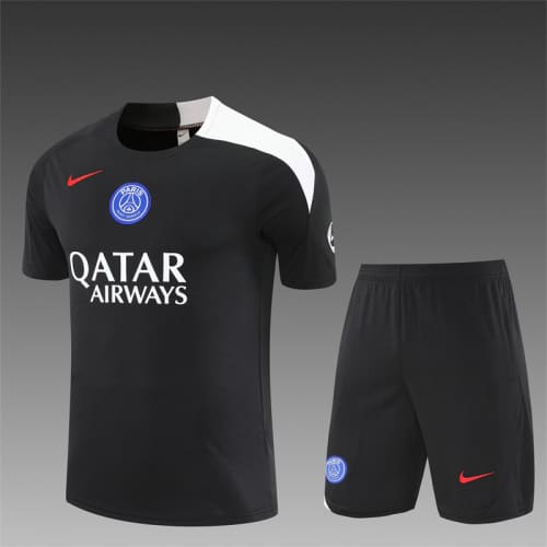 2025-26 Paris Saint-Germain Black T90 Short Sleeve Training Jersey