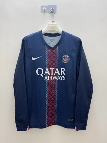 2025-26 Paris Saint-Germain home long-sleeved jersey.
