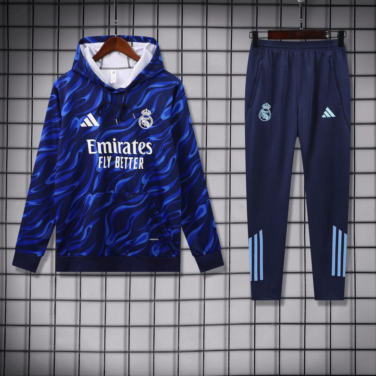 2025-26 Real Madrid Blue Hooded Training Jersey