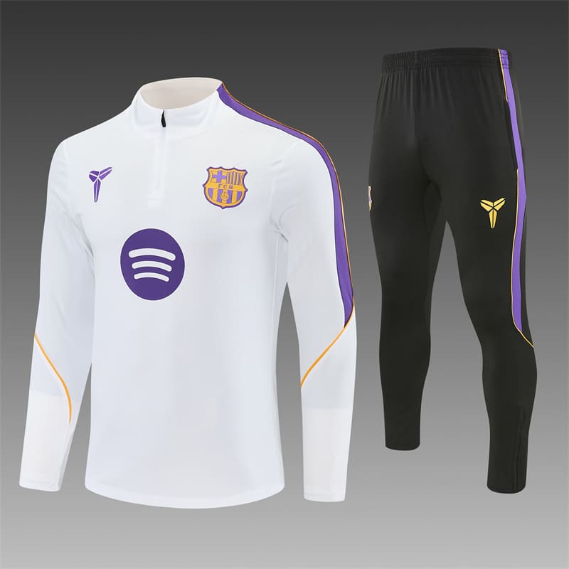 2026-27 Barcelona Red and White Half-Zip Training Jersey