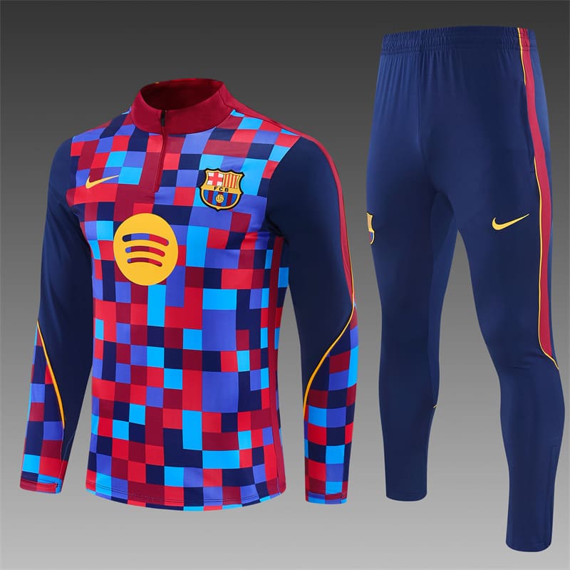 2026-27 Barcelona Red & Blue Half-Zip Training Jersey