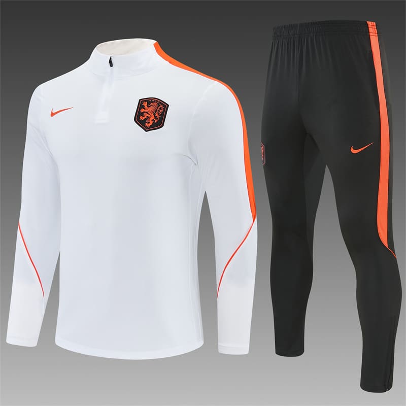 2026-27 Netherlands White Half-Zip Training Jersey