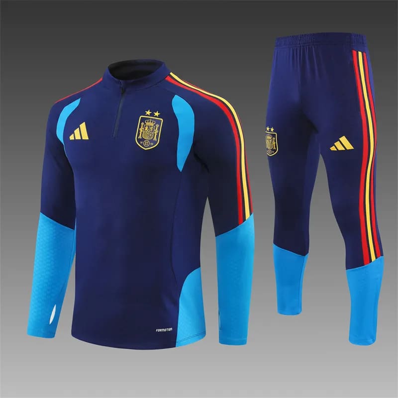 2026-27 Spain Royal Blue Half-Zip Training Jersey (Two Stars)
