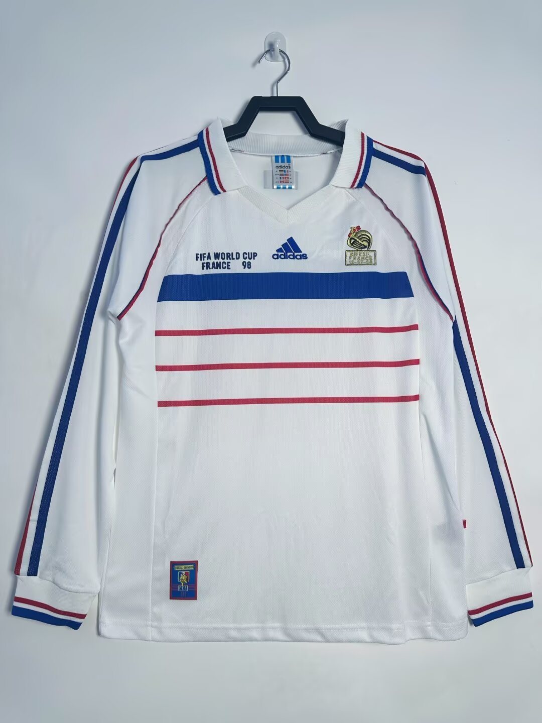 1998 France Away Long Sleeve Retro Jersey