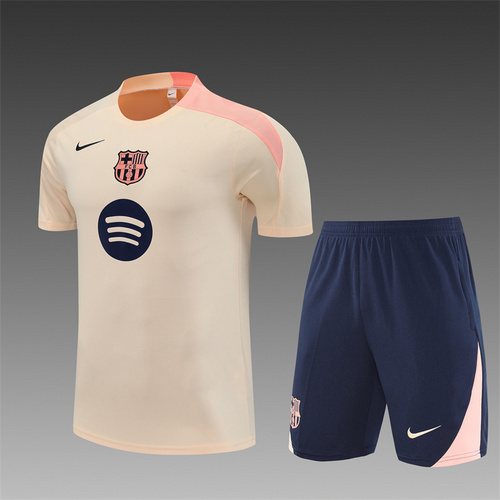 2025-26 Barcelona Beige Short Sleeve Training Jersey 1