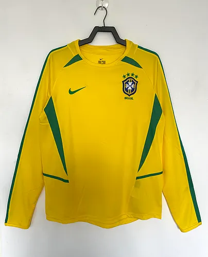 2002 Brazil Home Long Sleeve Retro Jersey 1