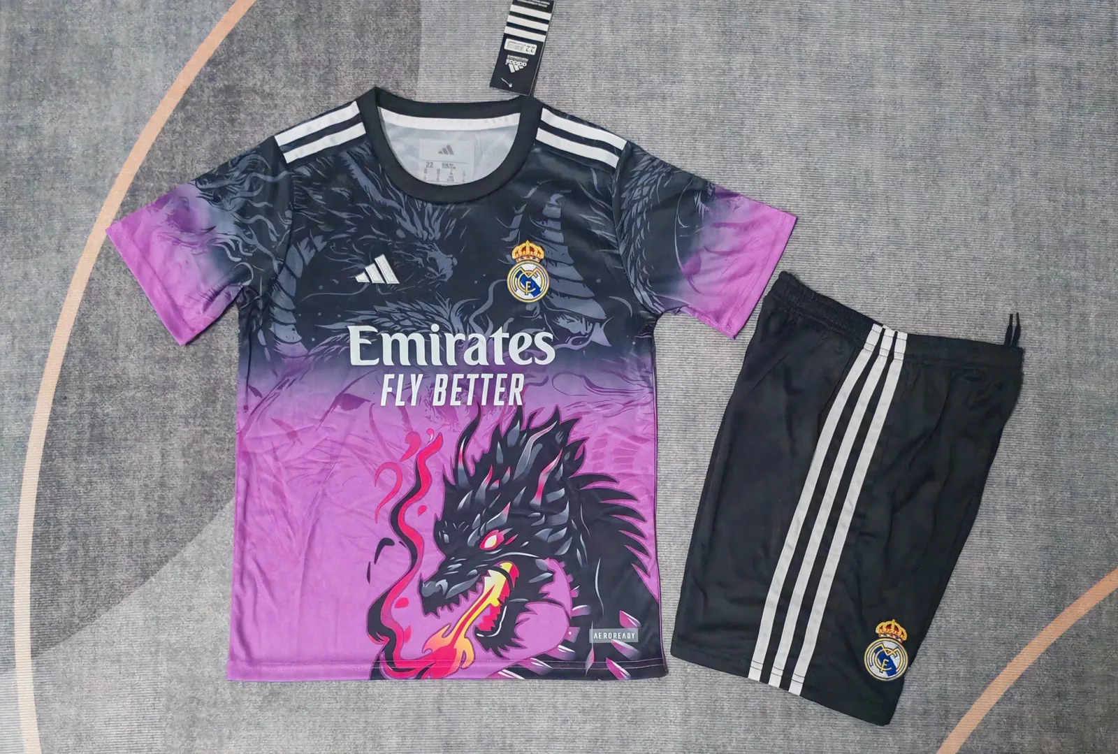 2025-26 Real Madrid "Black, Pink & Dragon" Jersey – Kids' Edition 1