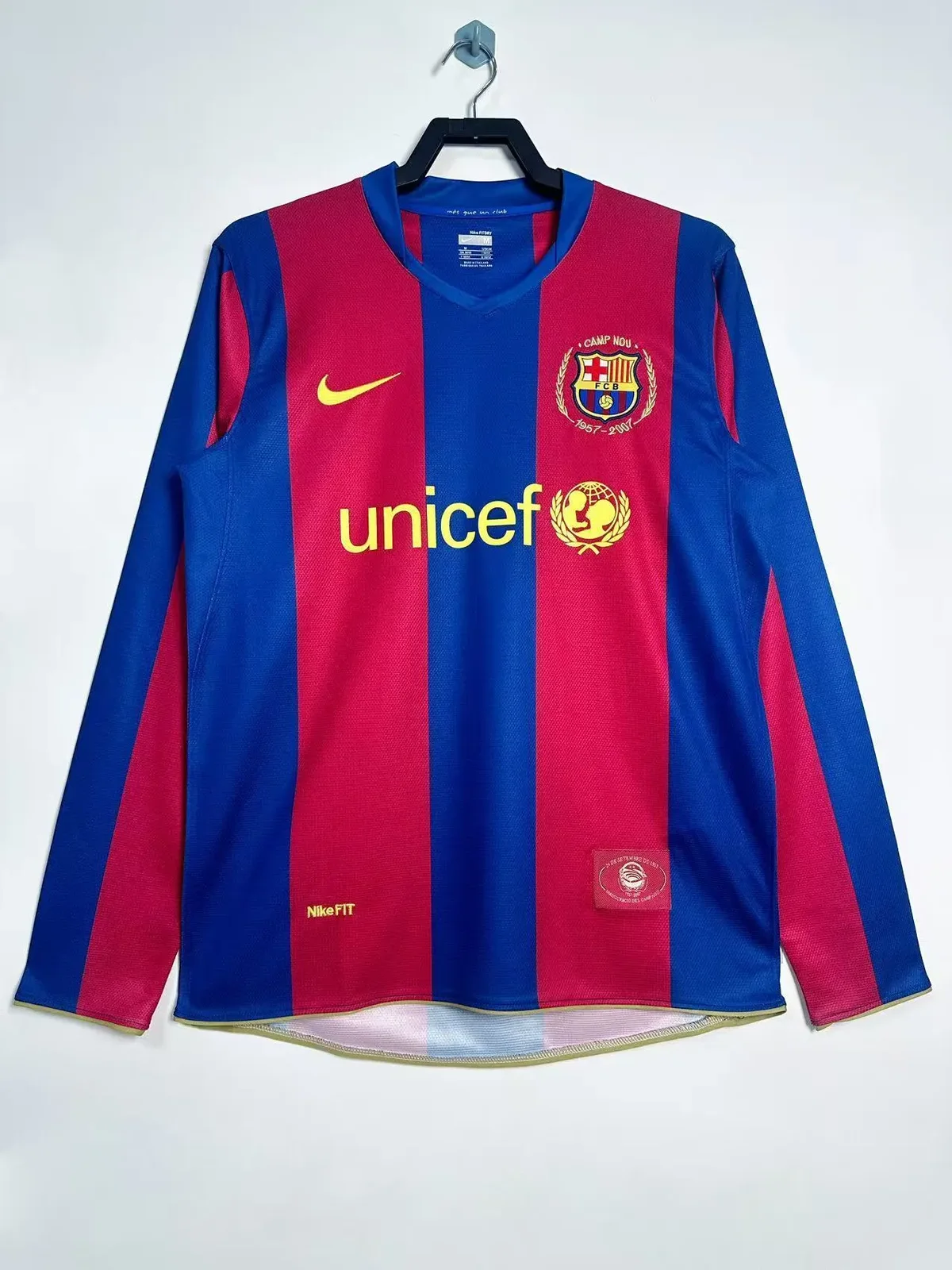 2007-08 Barcelona Home Long-Sleeve Retro Jersey 1