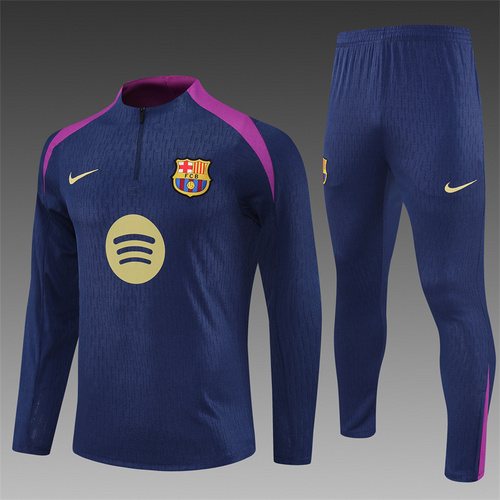 2025-26 Barcelona Royal Blue Half-Pull Training Jersey 1