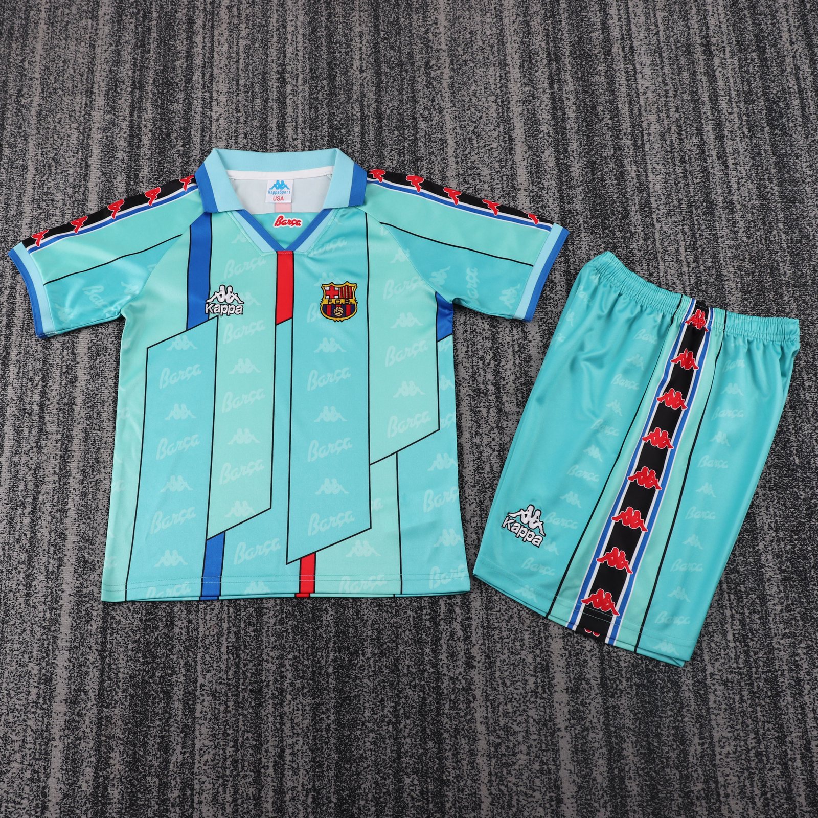1996-97 Barcelona Away Retro Shirt - Kids Sizes 1