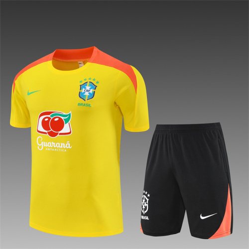 2025-26 Brazil yellow short-sleeved training jersey 1