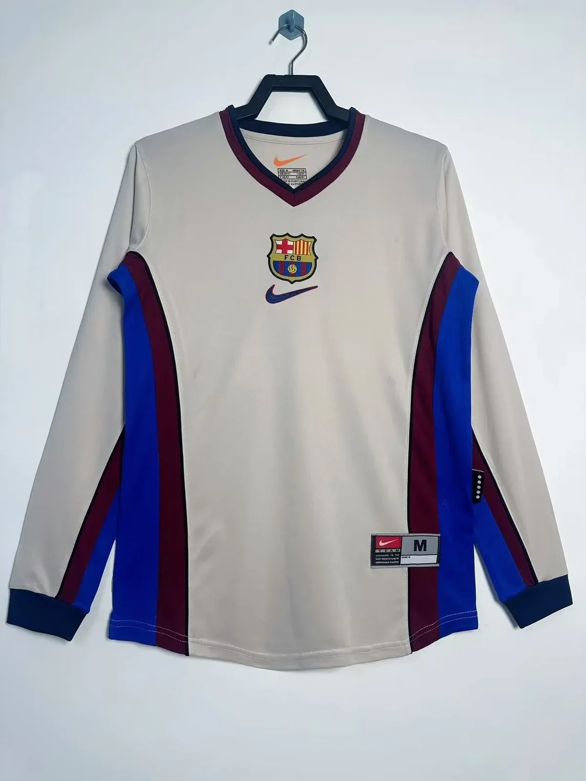 1998–99 Barcelona Away Long-Sleeve Retro Jersey 1