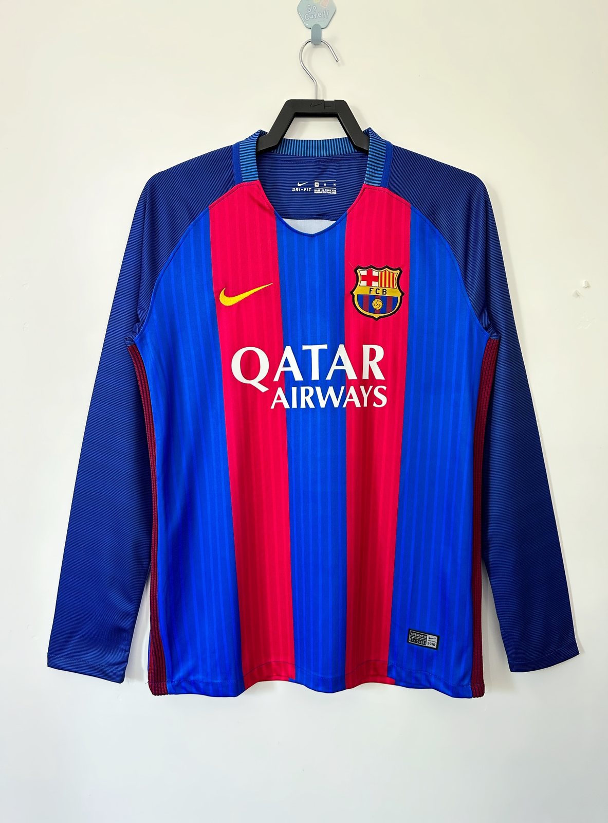 2016-17 Barcelona Home Long Sleeve Retro Jersey 1