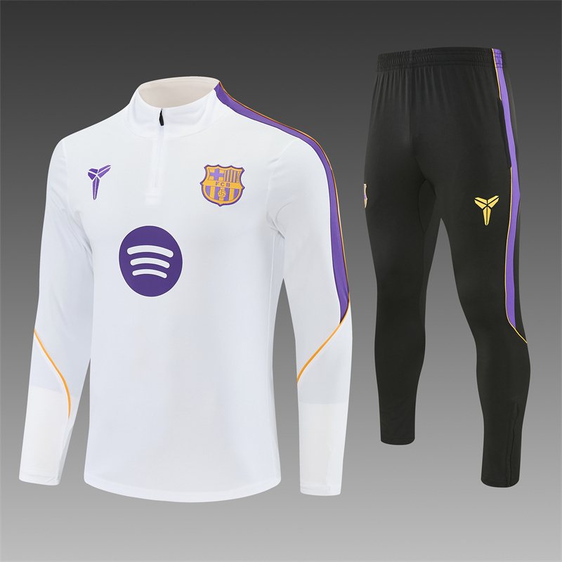 2026-27 Barcelona Red and White Half-Zip Training Jersey 1
