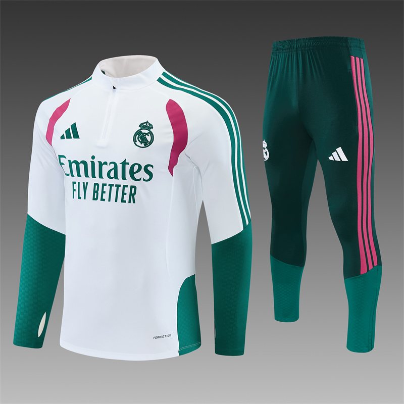 2026-27 Real Madrid White Half-Zip Training Jersey 1