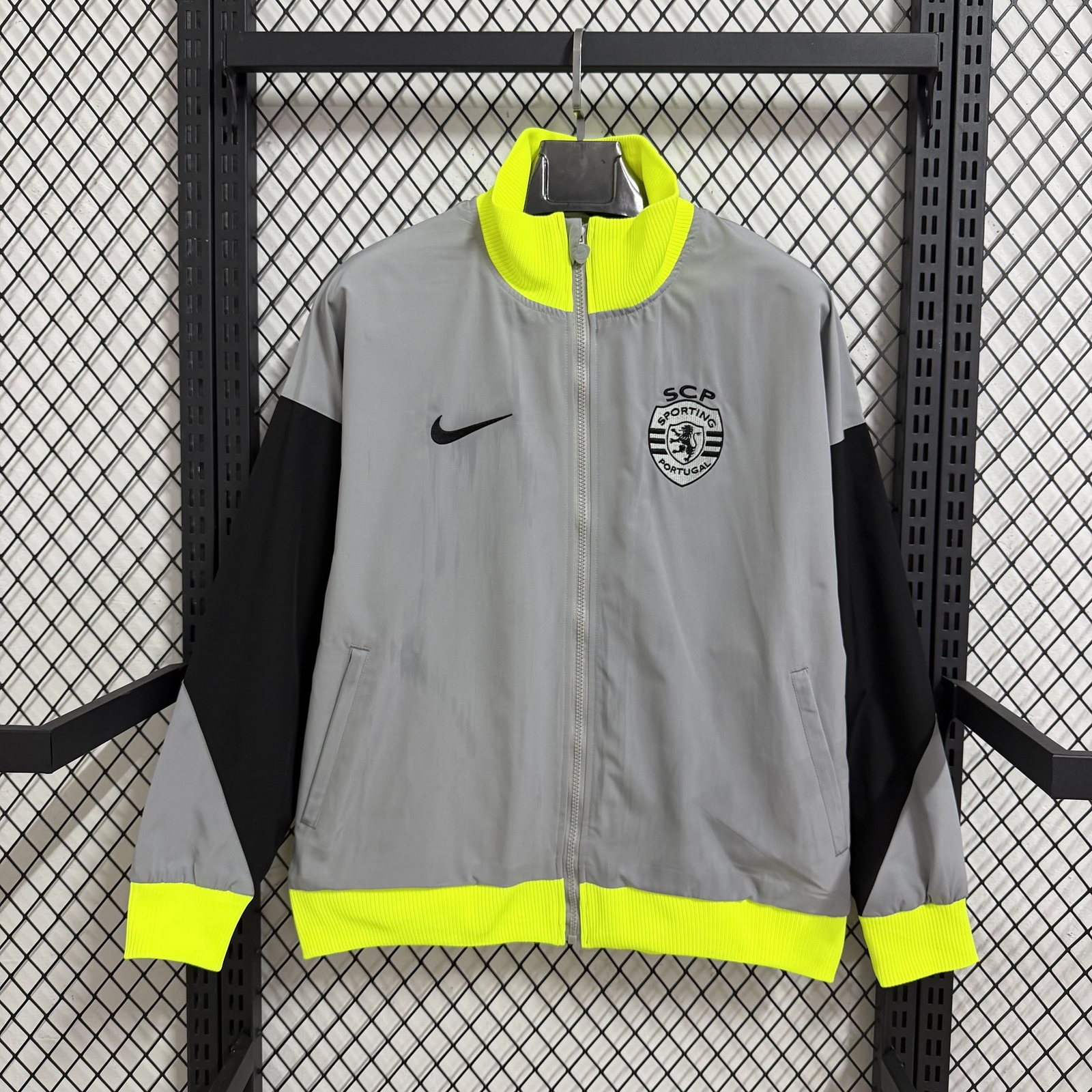 2025-26 Portugal Light Grey Water-Repellent Training Windbreaker 1