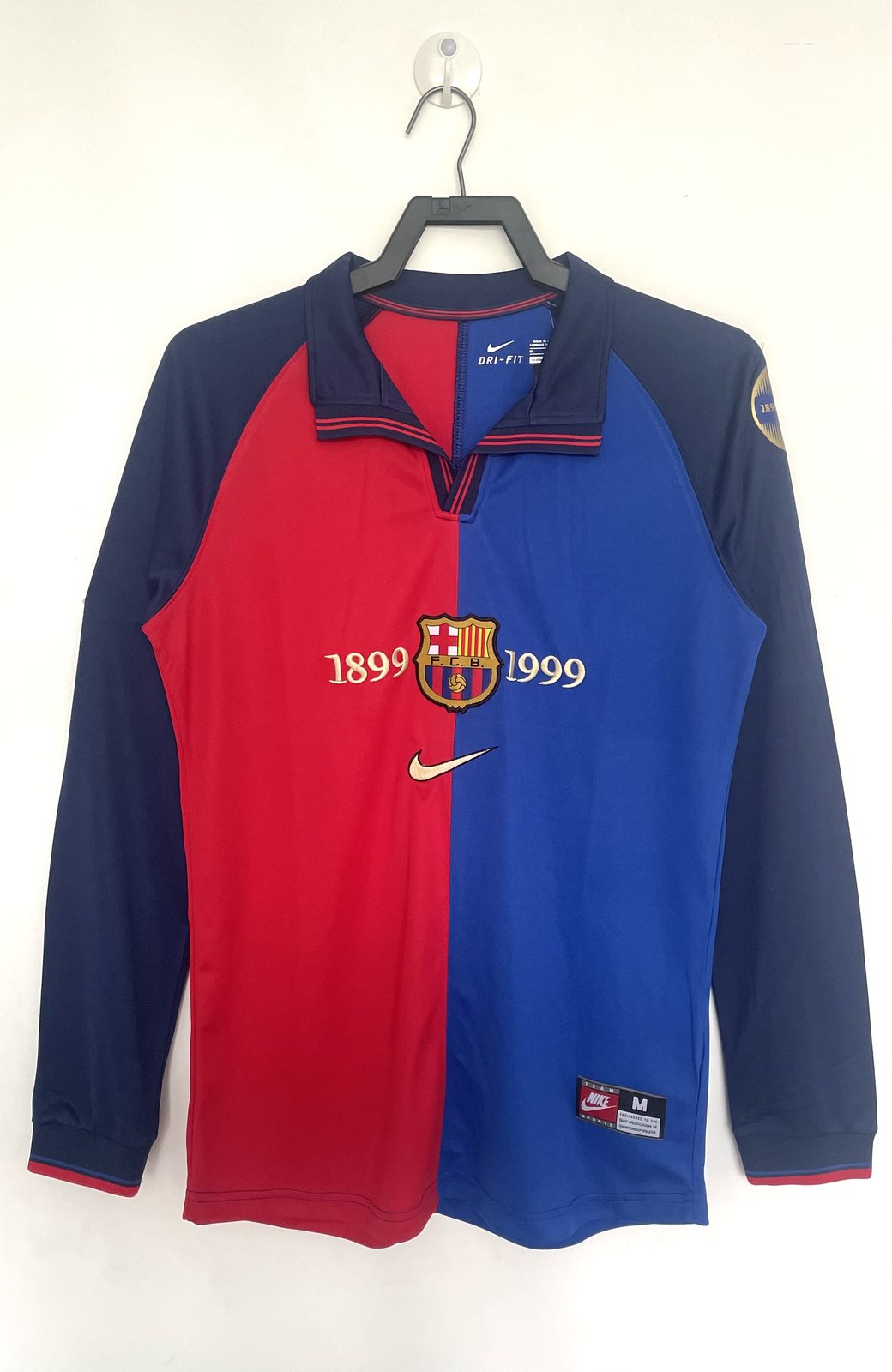 1899-99 Centennial Barcelona Home Long Sleeve Retro Jersey - Commemorative Edition 1