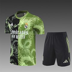 2025-26 Real Madrid Black and Green Short Sleeve Training Jersey 1