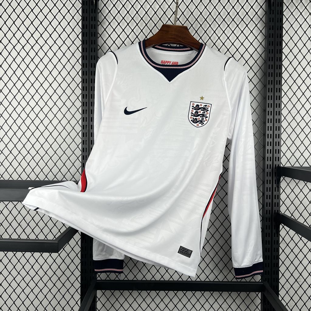 2026-27 England Home Long-Sleeve Jersey - Fan Edition 1