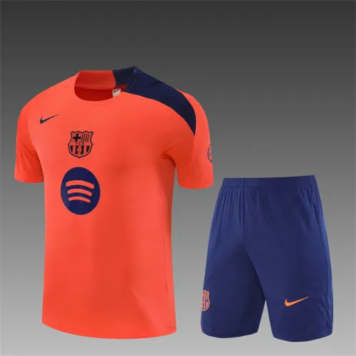 2025-26 Barcelona Orange T90 Short Sleeve Training Jersey 1