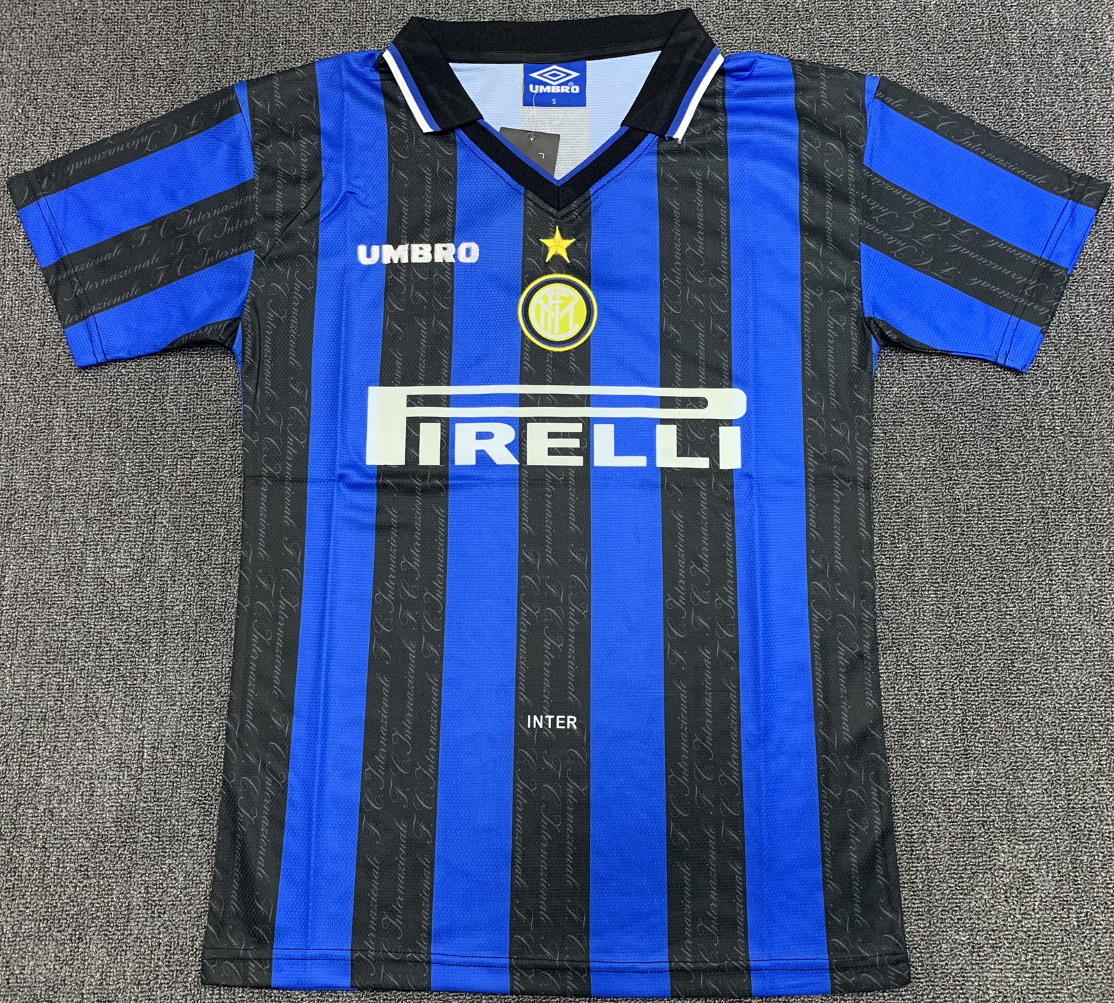 1997-98 Inter Milan home blue and black retro jersey 1