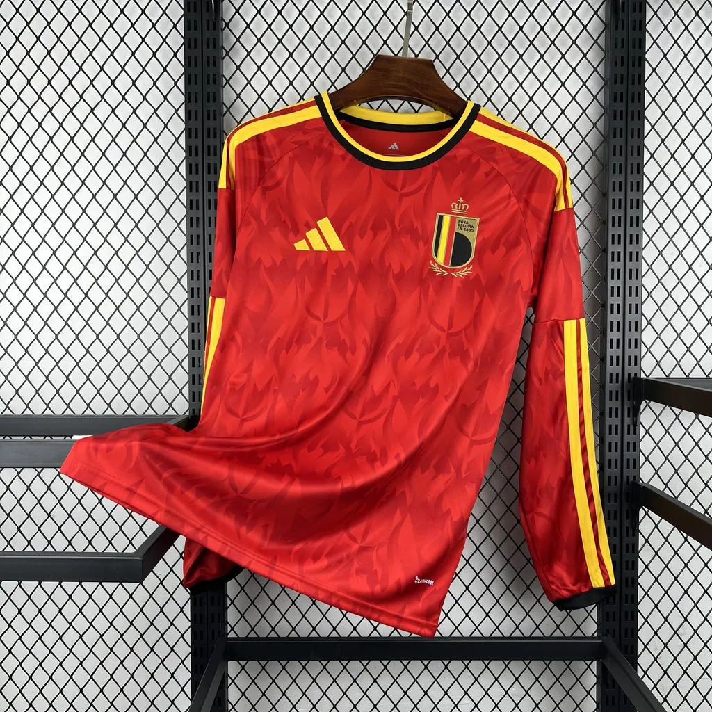 2026-27 Belgium Home Long-Sleeve Jersey – Fan Edition 1
