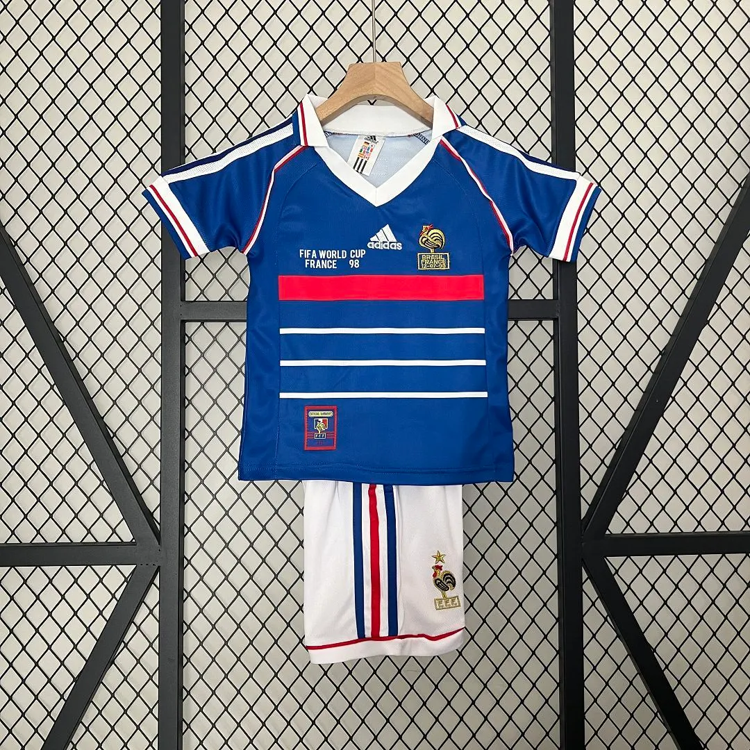 1998 France Home Retro Shirt - Kids Sizes