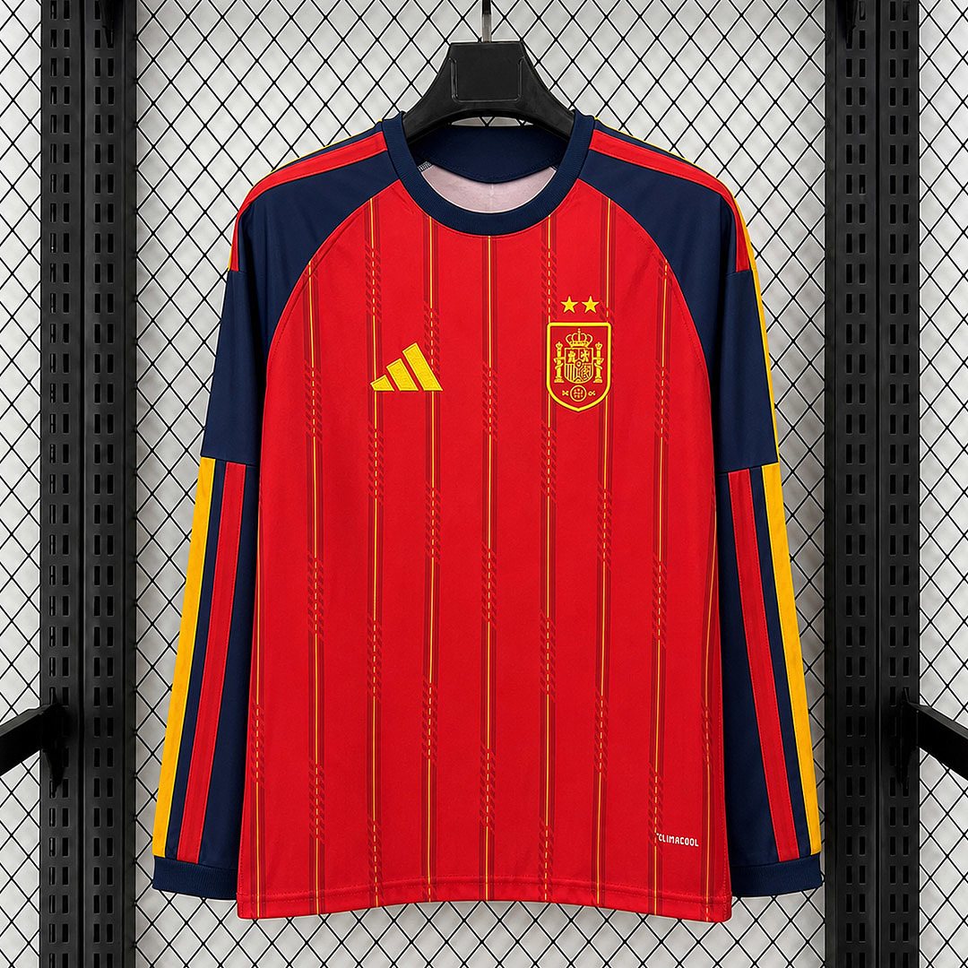 2026 Spain Home Long-Sleeve Jersey - Fan Edition 1