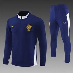2025-26 Portugal Royal Blue Half-Pull Training Jersey
