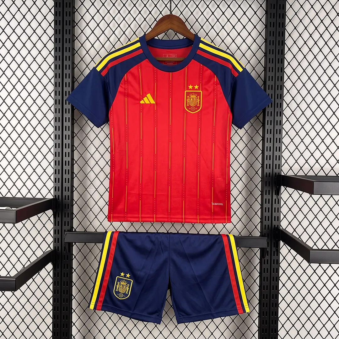 2026-27 Spain Home Jersey (Two Stars) – Kids' Version 1