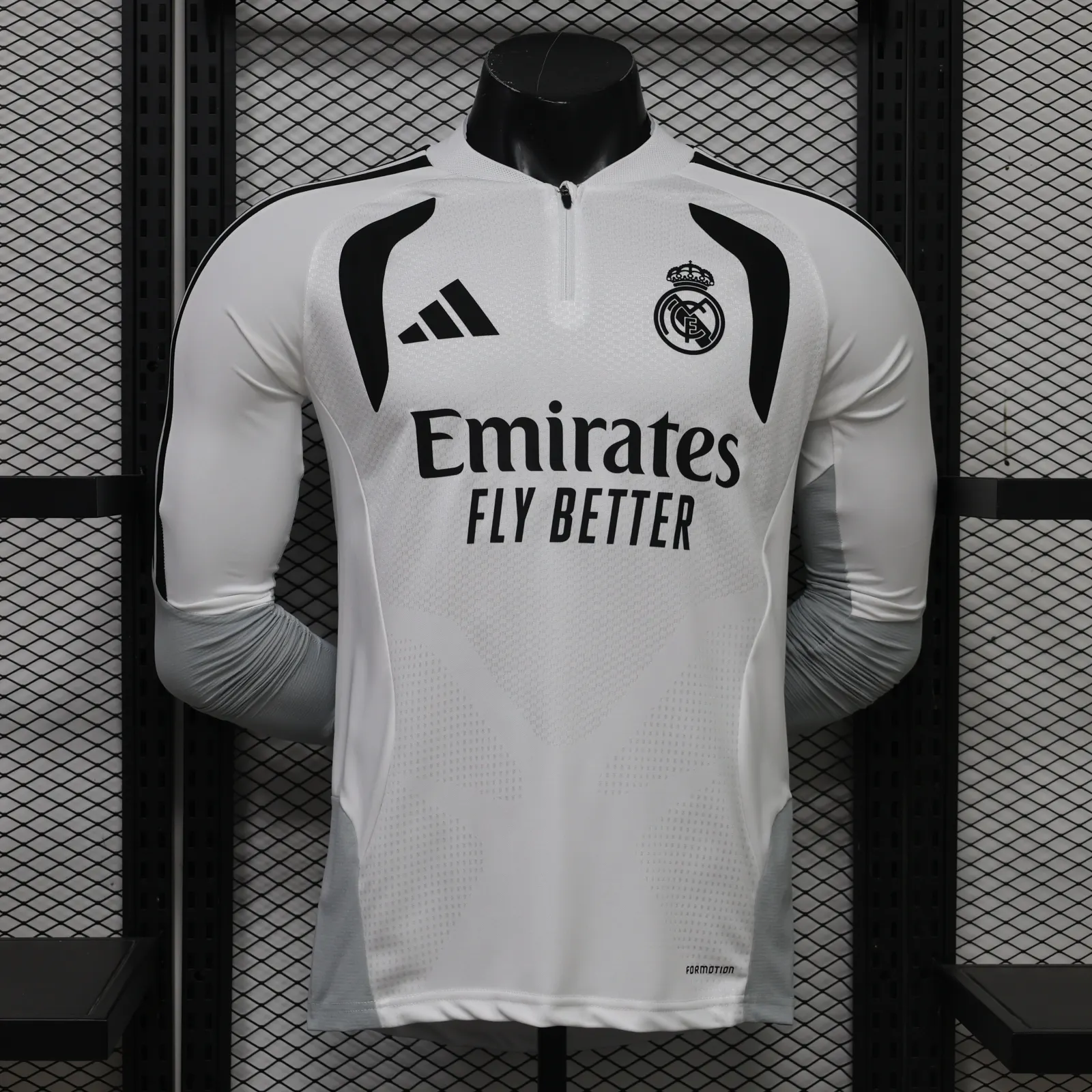 2026-27 Real Madrid Long-Sleeve Half-Zip Training Jersey – Player Version 1
