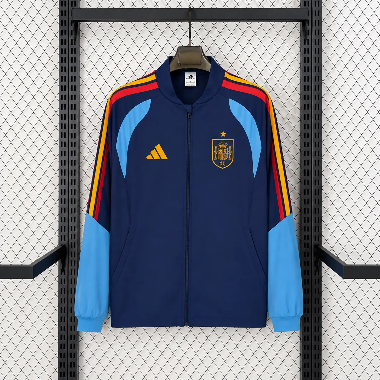 2026-27 Spain Royal Blue Waterproof Windbreaker 1