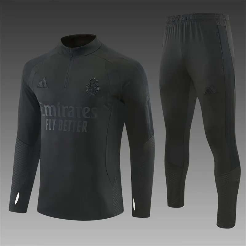 2026-27 Real Madrid Black Half-Zip Training Jersey 1