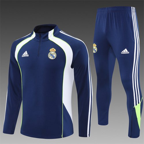 2025-26 Real Madrid Royal Blue Retro Half-Draw Training Jersey 1