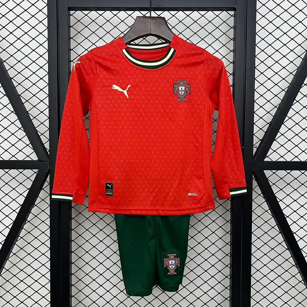 2025-26 Portugal Home Long Sleeve Shirt - Kids 1