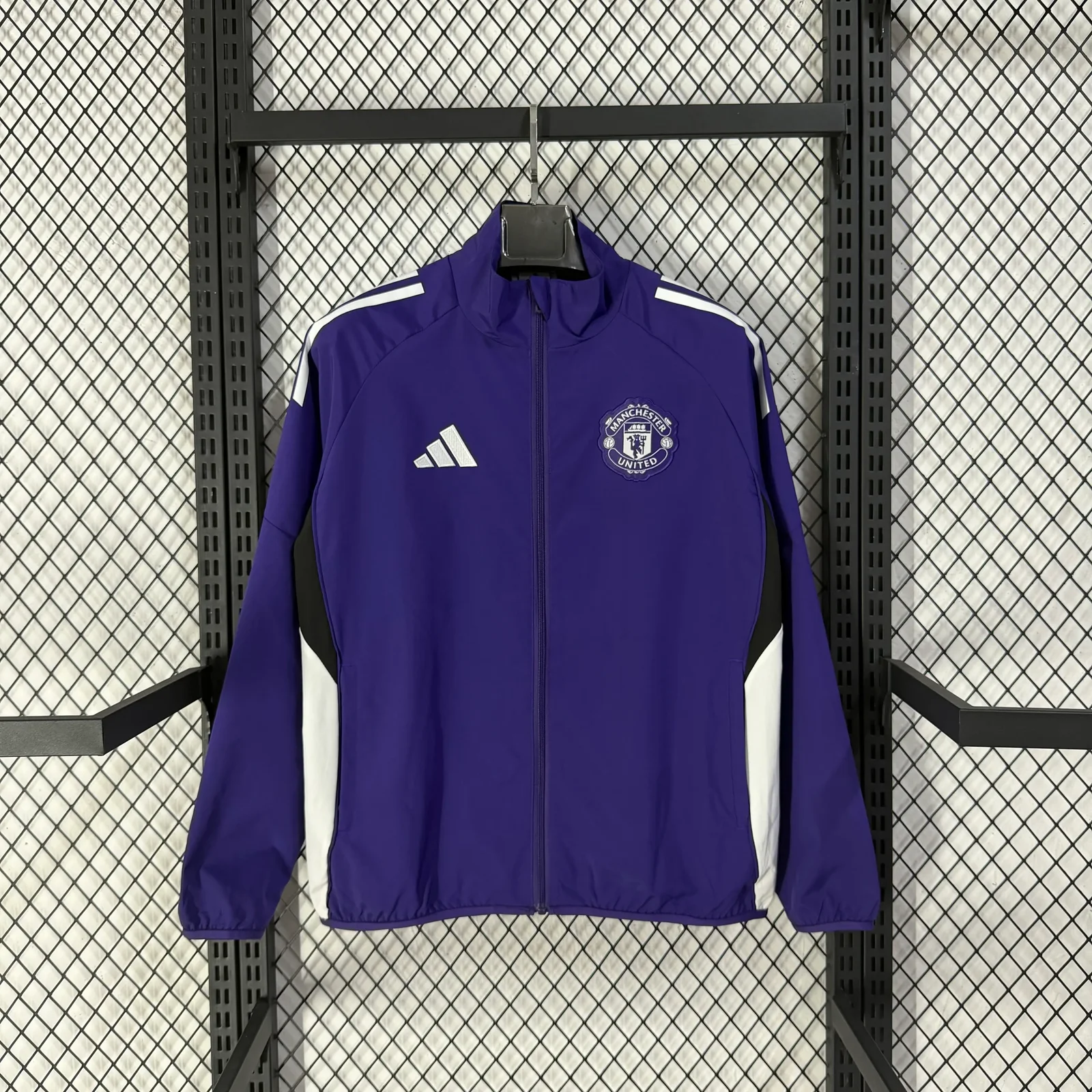 2025-26 Manchester United Purple Waterproof Training Windbreaker 1