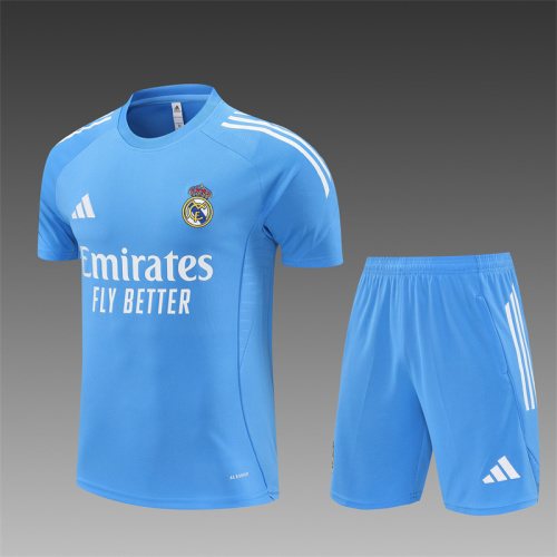 2025-26 Real Madrid light blue short-sleeved training jersey 1