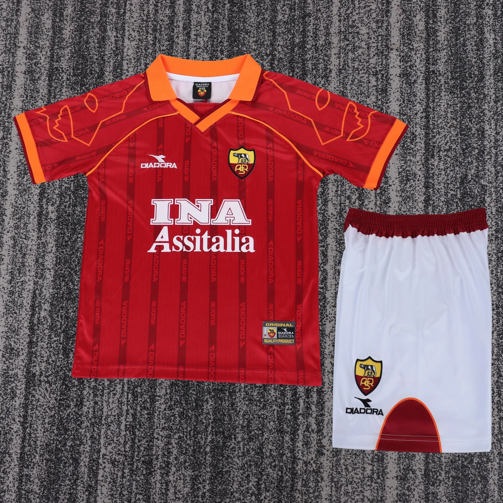 1999-00 Roma Home Retro Jersey - Children's Size 1