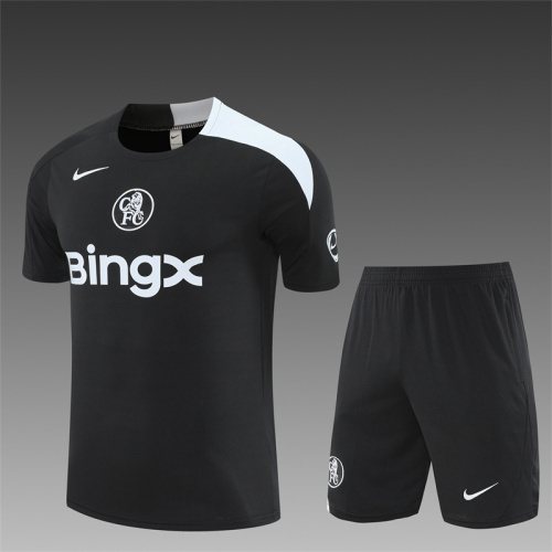 2025-26 Chelsea Black T90 Short Sleeve Training Shirt