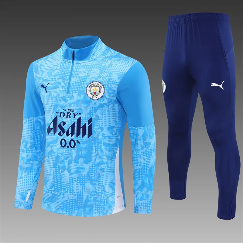 2025-26 Manchester City Light Blue Half-Zip Training Jersey 1