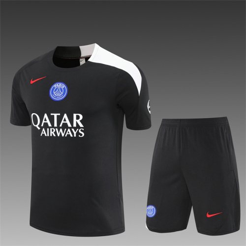 2025-26 Paris Saint-Germain Black T90 Short Sleeve Training Jersey 1
