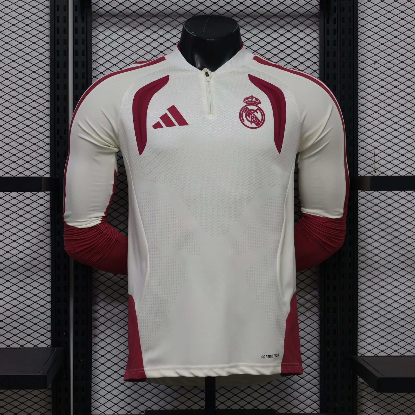 2026-27 Real Madrid Long-Sleeve Half-Zip Training Jersey – Player Version 1