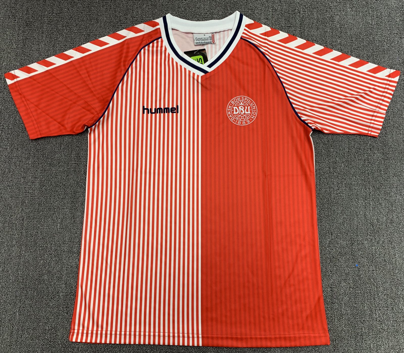 1986 Denmark home red and white retro jersey 1