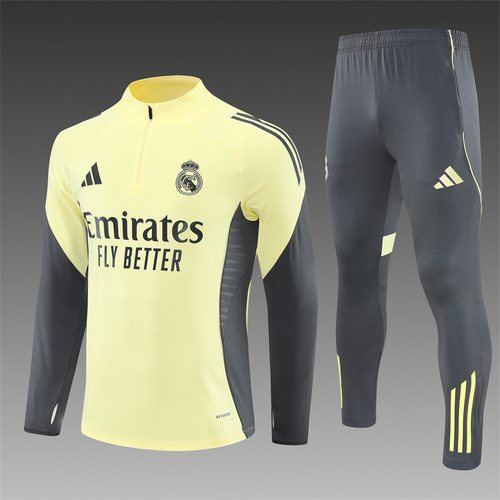 2025-26 Real Madrid Yellow Half-Pull Training Jersey 1