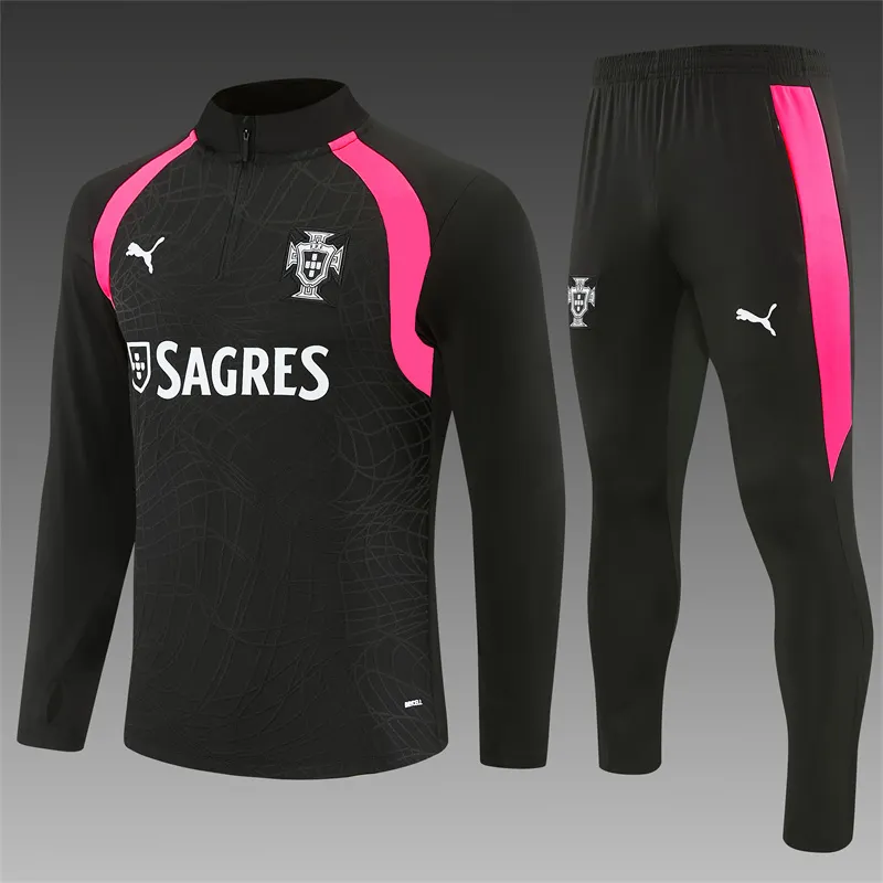 2026-27 Portugal Team Ink Black Half-Zip Training Jersey