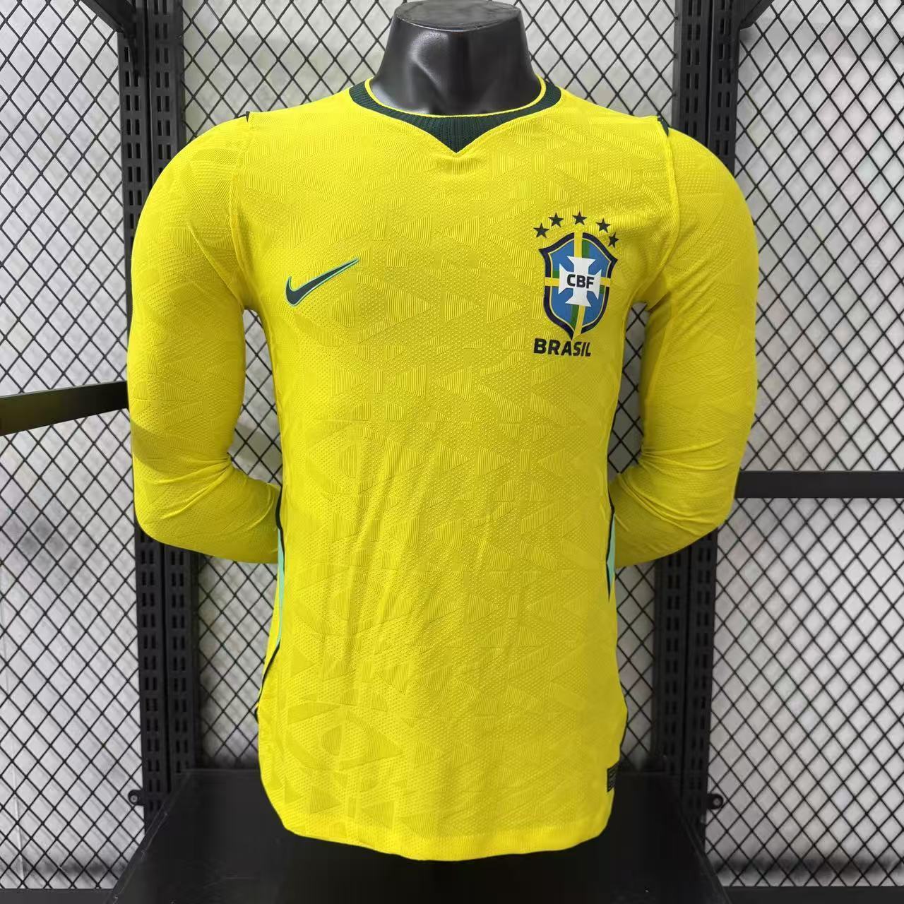 2026-27 Brazil Home Long-Sleeve Jersey - Player Version 1